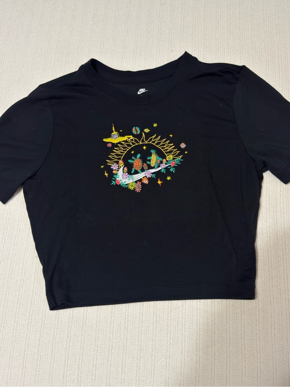 Nike Embroidered Baby Tee / Black / Small